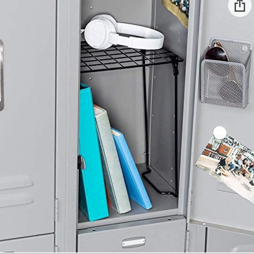 🌺Collapsible Locker Shelf, Black, 10 lbs Black iron adjustable Shelf